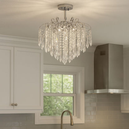 Кристален полилей EDINBURGH Eleganza, 5xE27, диаметър 47 см, блестящ хром Класически полилеи Заглавие по подразбиране Alessandro Design