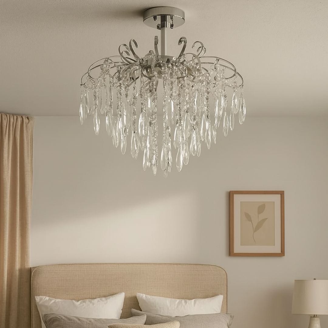 Кристален полилей EDINBURGH Eleganza, 5xE27, диаметър 47 см, блестящ хром Класически полилеи Заглавие по подразбиране Alessandro Design
