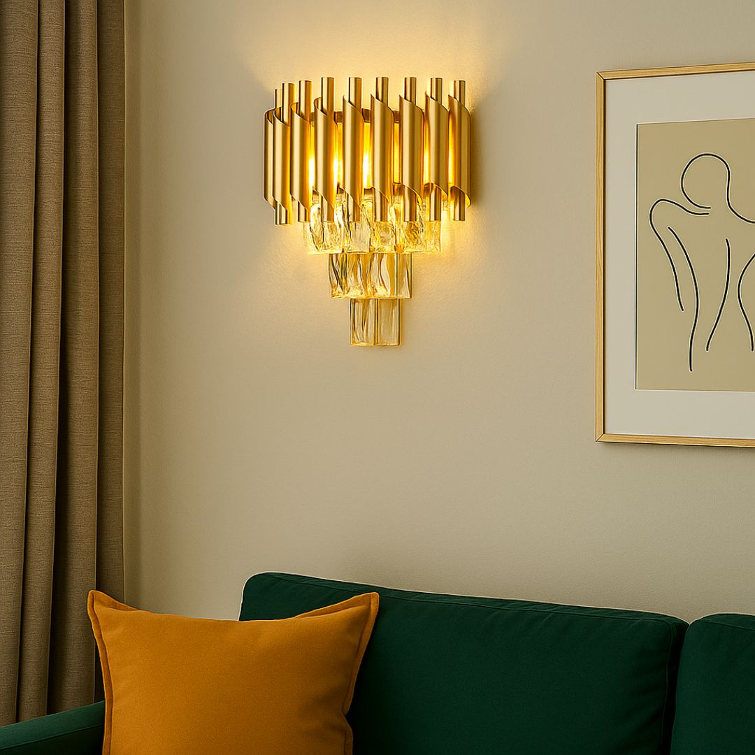 Aplica Candelabru Cristal VERSAILLES Piccolo, 2xE14, Auriu Aplice de Interior Default Title Alessandro Design