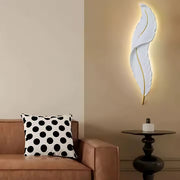 LED стенна лампа, декоративно перо 85CM 31W Студена/топла/неутрална светлина Бяло злато Вътрешни стенни лампи Заглавие по подразбиране Alessandro Design