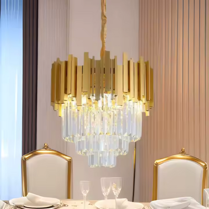 Кристален полилей BLOIS Eleganza, диаметър 50 см, 8x E14, блестящо злато, кристални полилеи с регулируема височина Заглавие по подразбиране Alessandro Design