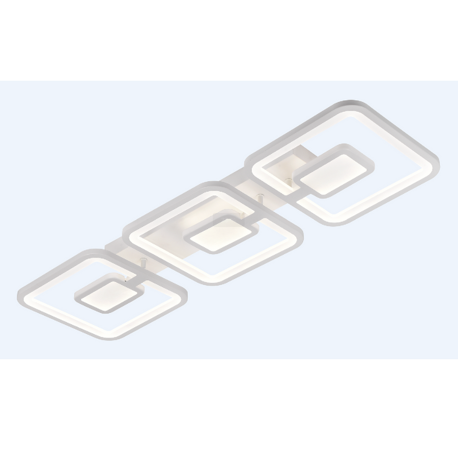 LED полилей с дистанционно управление FELIX 87W, 3 квадрата, студена/топла/неутрална светлина, димируеми, бели LED полилеи с дистанционно управление Заглавие по подразбиране Alessandro Design