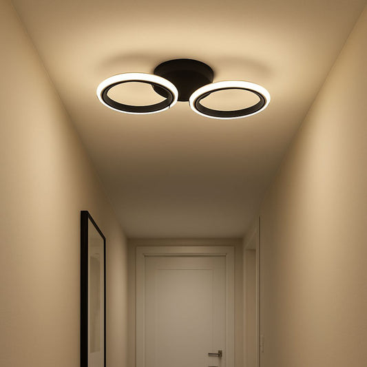 ГОЛЯМ LED полилей 28W, 2 кръга, Студена/Топла/Неутрална светлина, Черен