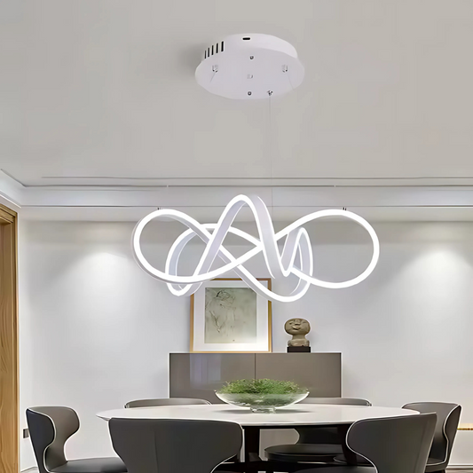 Окачен LED полилей с дистанционно управление INFINITY HALO 69W, Студена/Топла/Неутрална светлина, Димируем, Бял, Регулируеми по височина LED полилеи с дистанционно управление Заглавие по подразбиране Alessandro Design