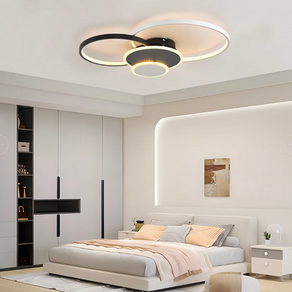LED полилей с дистанционно управление KILLIAN 80W, 4 кръга, студена/топла/неутрална светлина, димиране, черно-бели LED полилеи с дистанционно управление Заглавие по подразбиране Alessandro Design