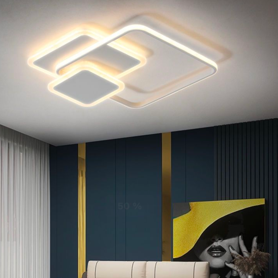 LED полилей с дистанционно управление ANEMONA 75W, 3 квадрата, студена/топла/неутрална светлина, димируем, бял LED полилей с дистанционно управление Default Title Alessandro Design