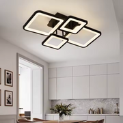 LED полилей с дистанционно управление MUGE 112W, 4 квадрата, студена/топла/неутрална светлина, димируем, черен LED полилей с дистанционно управление Заглавие по подразбиране Alessandro Design