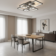LED полилей с дистанционно управление ELLA 120W, 6 квадрата, студена/топла/неутрална светлина, димируем, черен, метален и акрилен LED полилей с дистанционно управление Заглавие по подразбиране Alessandro Design