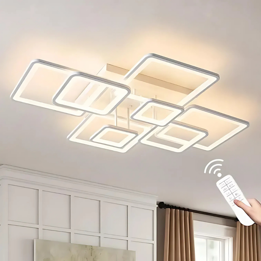 LED полилей с дистанционно управление ELLA 187W, 8 квадрата, студена/топла/неутрална светлина, димируем, бял LED полилей с дистанционно управление Default Title Alessandro Design