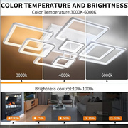 LED полилей с дистанционно управление ELLA 187W, 8 квадрата, студена/топла/неутрална светлина, димируем, бял LED полилей с дистанционно управление Default Title Alessandro Design