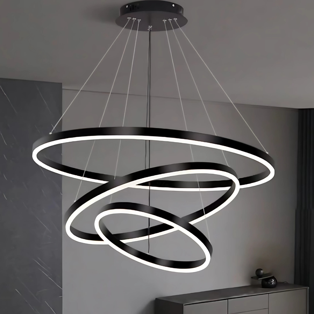 LED висящ полилей PAGANO 95W, Студена/Топла/Неутрална светлина, Черен, Регулируема височина Модерни полилеи Заглавие по подразбиране Alessandro Design
