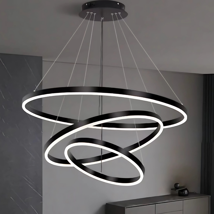LED висящ полилей PAGANO 95W, Студена/Топла/Неутрална светлина, Черен, Регулируема височина Модерни полилеи Заглавие по подразбиране Alessandro Design