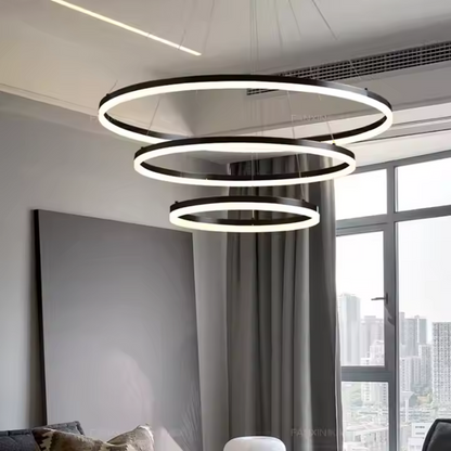 LED висящ полилей PAGANO 95W, Студена/Топла/Неутрална светлина, Черен, Регулируема височина Модерни полилеи Заглавие по подразбиране Alessandro Design