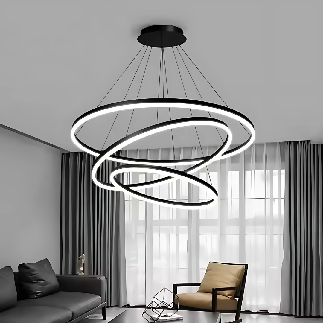 LED висящ полилей PAGANO 95W, Студена/Топла/Неутрална светлина, Черен, Регулируема височина Модерни полилеи Заглавие по подразбиране Alessandro Design