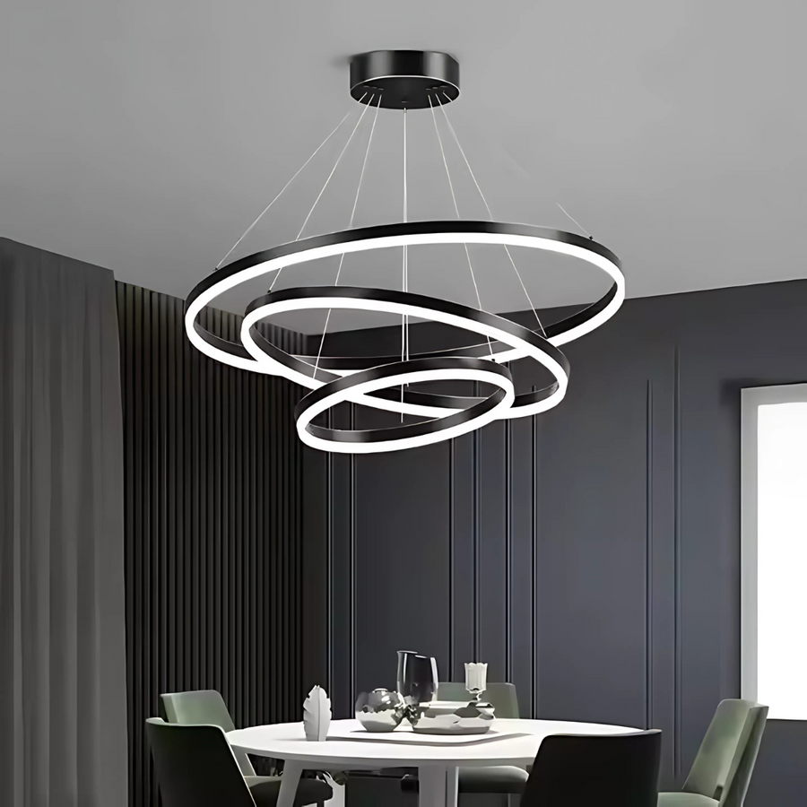 LED висящ полилей PAGANO 95W, Студена/Топла/Неутрална светлина, Черен, Регулируема височина Модерни полилеи Заглавие по подразбиране Alessandro Design