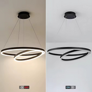LED окачен полилей PAGANO 47W, 3000K, 2 кръга, черен, регулируема височина Модерни полилеи Заглавие по подразбиране Alessandro Design