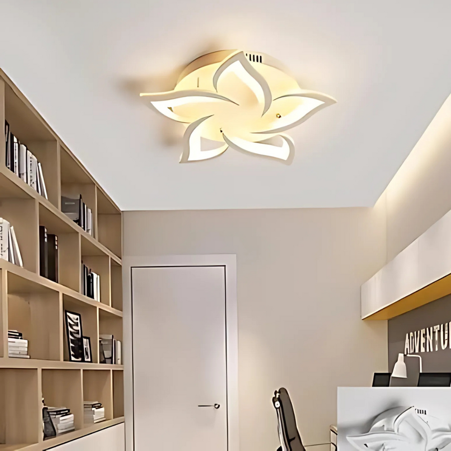 LED полилей с дистанционно управление LOTUS 54W, 5 венчелистчета, студена/топла/неутрална светлина, димируем, бял LED полилей с дистанционно управление Заглавие по подразбиране Alessandro Design