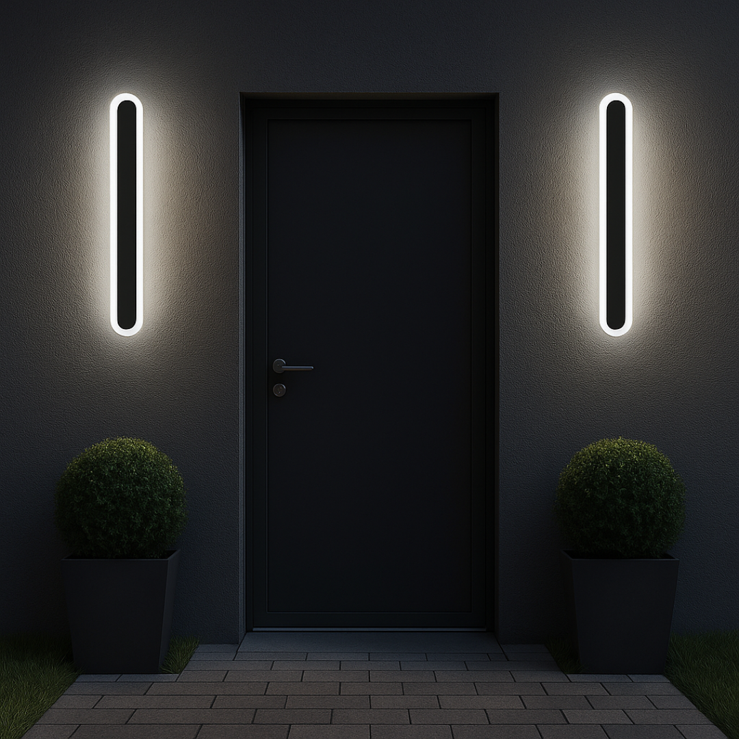 Външна LED стенна лампа SUHA, дължина 30 см, 4W, IP65, метална, линейна, черна външна стенна лампа Заглавие по подразбиране Alessandro Design