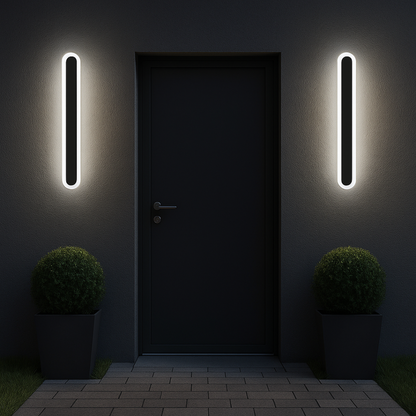Външна LED стенна лампа SUHA, дължина 30 см, 4W, IP65, метална, линейна, черна външна стенна лампа Заглавие по подразбиране Alessandro Design