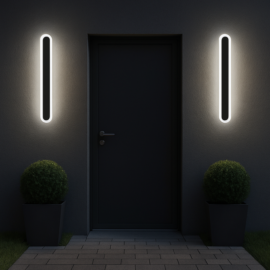 Външна LED стенна лампа SUHA, дължина 30 см, 4W, IP65, метална, линейна, черна външна стенна лампа Заглавие по подразбиране Alessandro Design