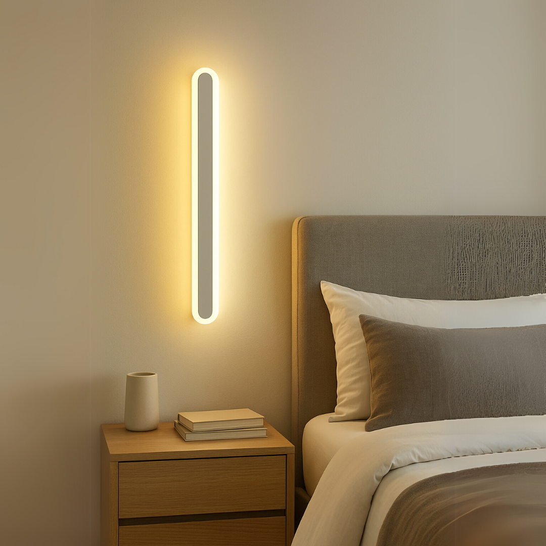 SUHA Външна LED стенна лампа, дължина 60 см, 8 W, IP65, метална, линейна, бяла външна стенна лампа Заглавие по подразбиране Alessandro Design