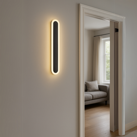 Външна LED стенна лампа SUHA, дължина 70 см, 10 W, IP65, метална, линейна, черна външна стенна лампа Заглавие по подразбиране Alessandro Design