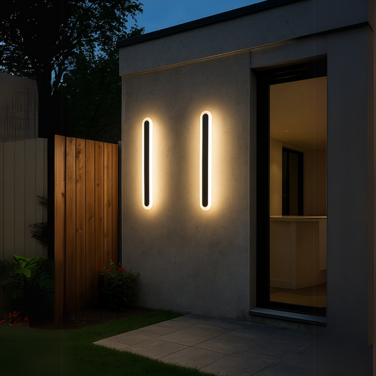 Външна LED стенна лампа SUHA, дължина 90 см, 13 W, IP65, метална, линейна, черна външна стенна лампа Заглавие по подразбиране Alessandro Design
