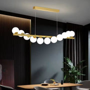 Полилей LOFT за хол, 11x G9, златисто бял, метал, регулируема височина, елегантни модерни полилеи Заглавие по подразбиране Alessandro Design