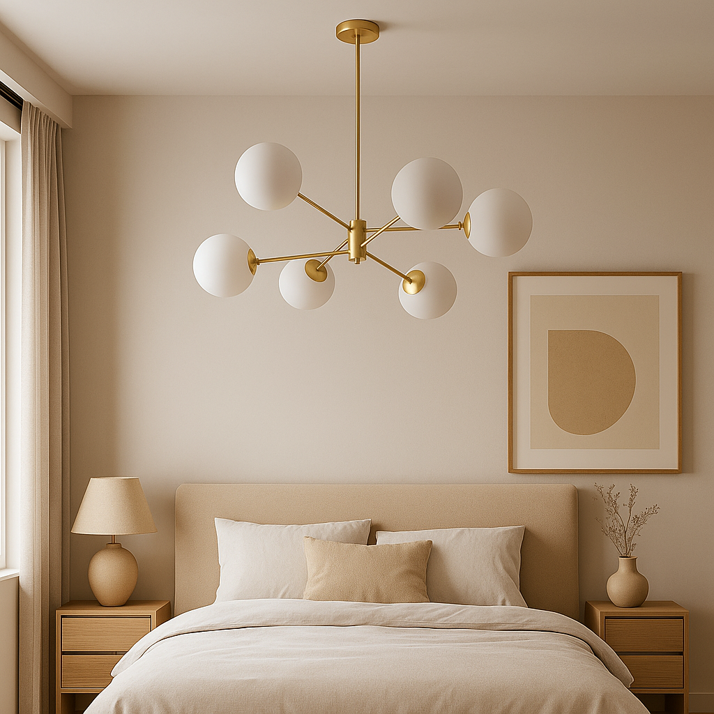 Висящ полилей LOFT, 6x E27, златни модерни полилеи Заглавие по подразбиране Alessandro Design