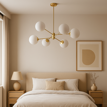 Висящ полилей LOFT, 6x E27, златни модерни полилеи Заглавие по подразбиране Alessandro Design