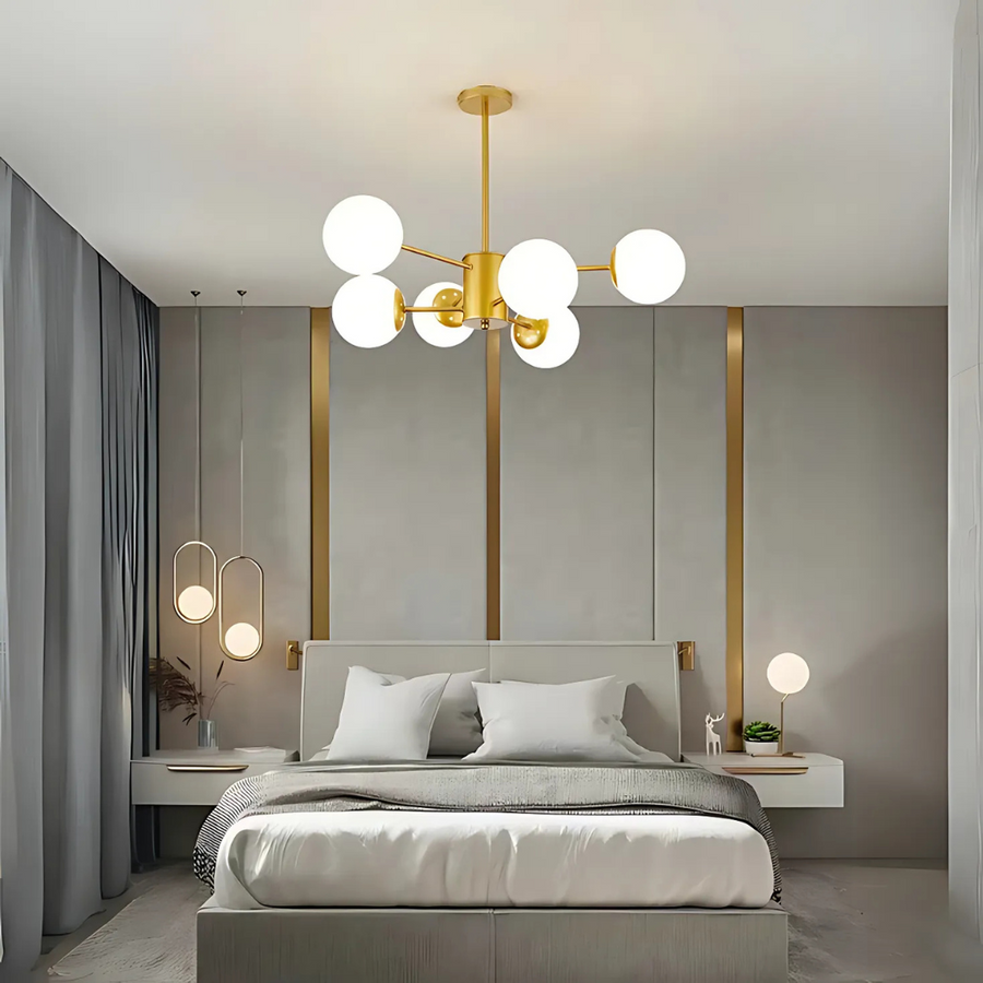 Висящ полилей LOFT, 6x E27, златни модерни полилеи Заглавие по подразбиране Alessandro Design