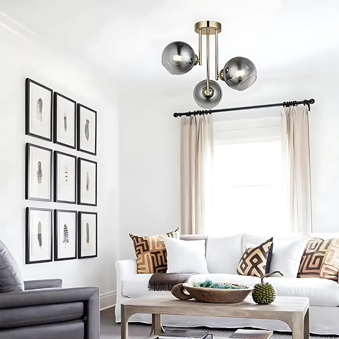 Модерен полилей с крушка MODUS, 3x E27, злато, метал Modern Chandeliers Default Title Alessandro Design