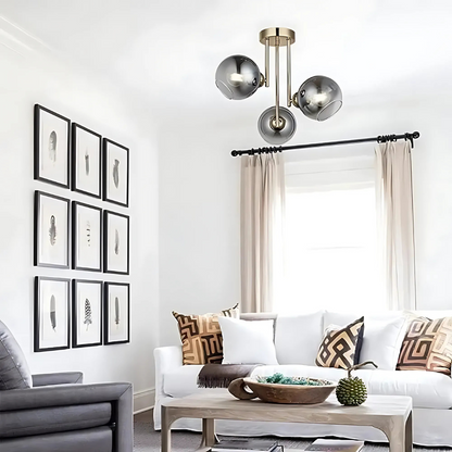 Модерен полилей с крушка MODUS, 3x E27, злато, метал Modern Chandeliers Default Title Alessandro Design