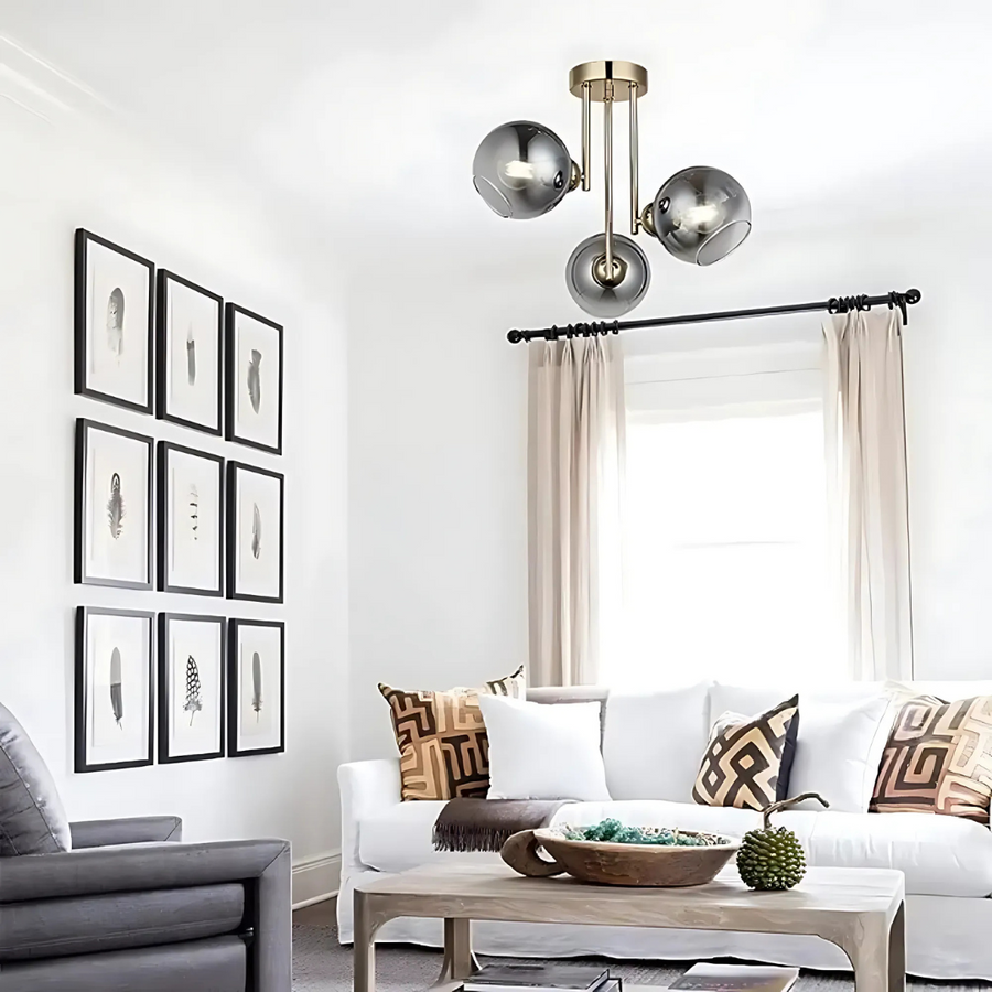 Модерен полилей с крушка MODUS, 3x E27, злато, метал Modern Chandeliers Default Title Alessandro Design