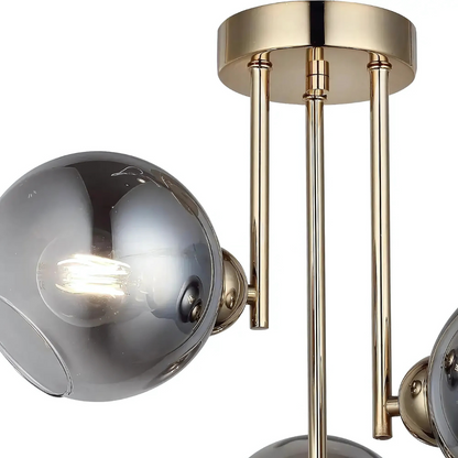 Модерен полилей с крушка MODUS, 3x E27, злато, метал Modern Chandeliers Default Title Alessandro Design