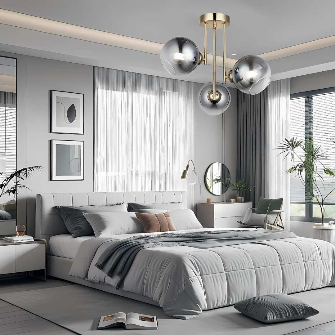 Модерен полилей с крушка MODUS, 3x E27, злато, метал Modern Chandeliers Default Title Alessandro Design