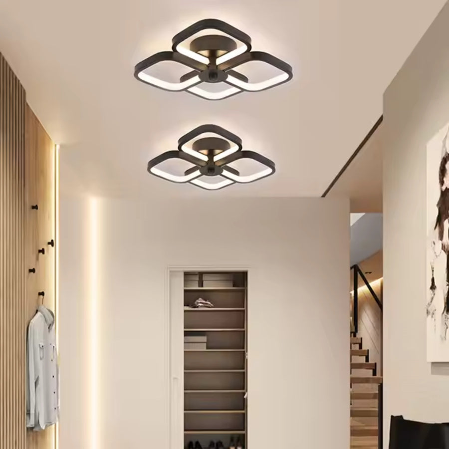 LED полилей VERTEX Tesser 34W, 4 квадрата, студена/топла/неутрална светлина, черни LED полилеи Заглавие по подразбиране Alessandro Design