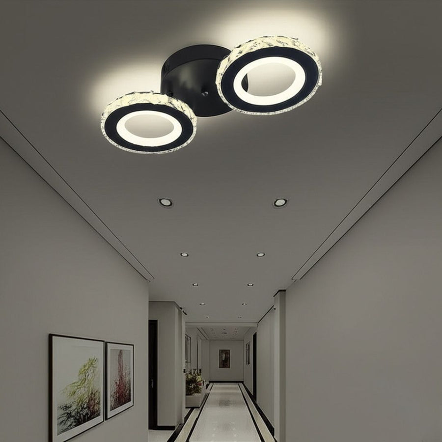 LED полилей с дистанционно управление и кристал NOVA ROTONDA 32W, 2 кръга, студена/топла/неутрална светлина, димиране, черни кристални LED полилеи Заглавие по подразбиране Alessandro Design
