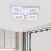 LED полилей с дистанционно управление и кристал LEILA RGB 69W, 4 квадрата, студена/топла/неутрална светлина, димируем, бял LED полилей с дистанционно управление Заглавие по подразбиране Alessandro Design