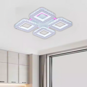 LED полилей с дистанционно управление и кристал LEILA RGB 69W, 4 квадрата, студена/топла/неутрална светлина, димируем, бял LED полилей с дистанционно управление Заглавие по подразбиране Alessandro Design