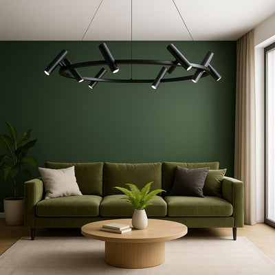 LED полилей Harman, 29 W, 8 източника, неутрална светлина, черен