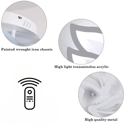 LED полилей с дистанционно управление LILY 40W, 3 елемента, Студена/Топла/Неутрална светлина, Димируем, Бял LED полилей с дистанционно управление Заглавие по подразбиране Alessandro Design
