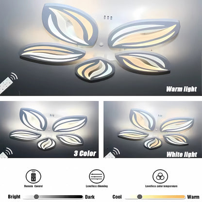 LED полилей с дистанционно управление ORCHID 66W, 5 венчелистчета, Студена/Топла/Неутрална светлина, Димируем, Бял LED полилей с дистанционно управление Default Title Alessandro Design