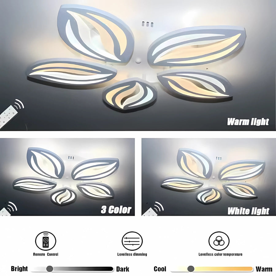 LED полилей с дистанционно управление ORCHID 66W, 5 венчелистчета, Студена/Топла/Неутрална светлина, Димируем, Бял LED полилей с дистанционно управление Default Title Alessandro Design