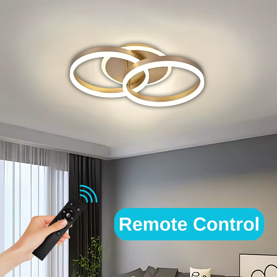 LED полилей с дистанционно управление RINOVA 41W, 2 кръга, студена/топла/неутрална светлина, димируем, златен LED полилей с дистанционно управление Default Title Alessandro Design