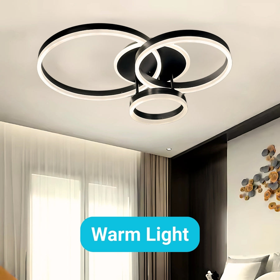 LED полилей с дистанционно управление RIGA LILITH, 68W, 3 кръга, студена/топла/неутрална светлина, димируем, черен LED полилей с дистанционно управление Заглавие по подразбиране Alessandro Design