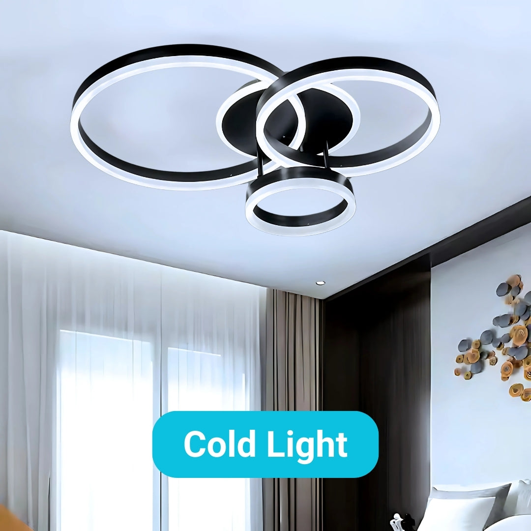 LED полилей с дистанционно управление RIGA LILITH, 68W, 3 кръга, студена/топла/неутрална светлина, димируем, черен LED полилей с дистанционно управление Заглавие по подразбиране Alessandro Design