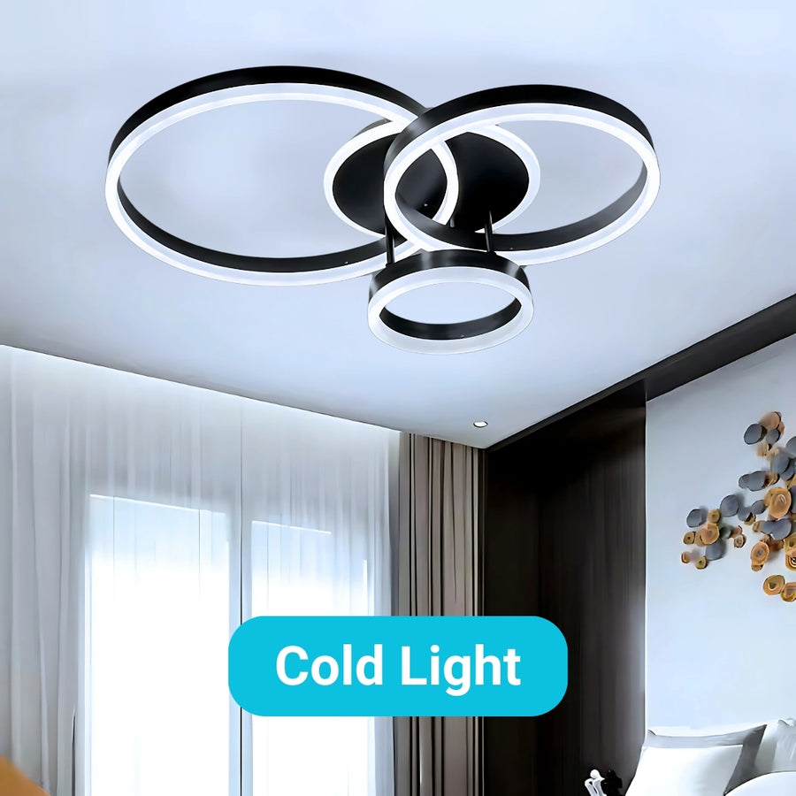 LED полилей с дистанционно управление RIGA LILITH, 68W, 3 кръга, студена/топла/неутрална светлина, димируем, черен LED полилей с дистанционно управление Заглавие по подразбиране Alessandro Design
