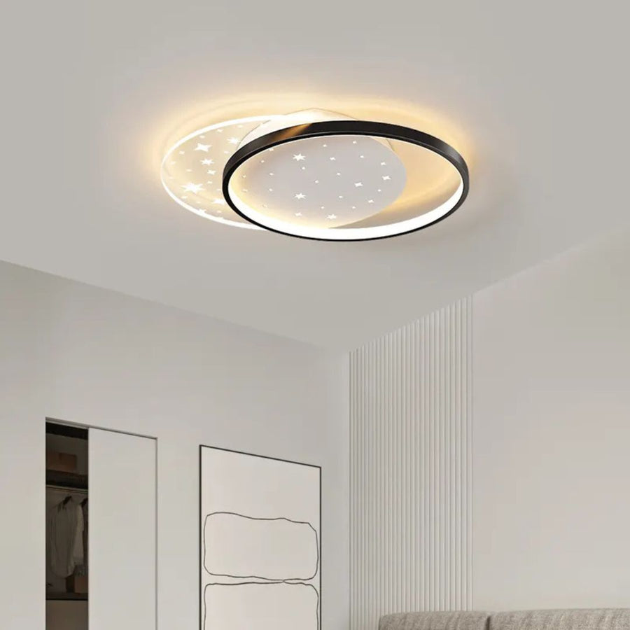 LED полилей с дистанционно управление LUNARO 110W, 2 кръга, студена/топла/неутрална светлина, димиране, черно-бели LED полилеи с дистанционно управление Заглавие по подразбиране Alessandro Design