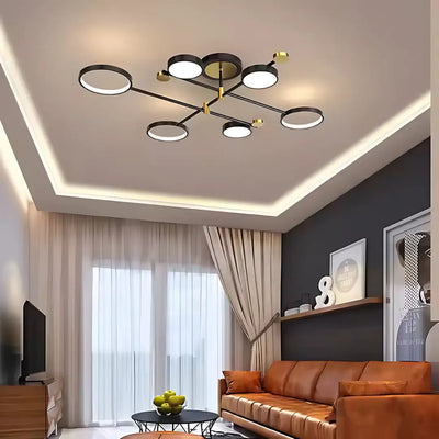 LED полилей с дистанционно MARIA, 31W, 6 елемента, топла/студена/неутрална светлина, димируем, черен
